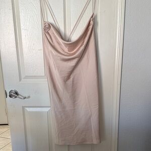 H&M pink Cream Midi Dress